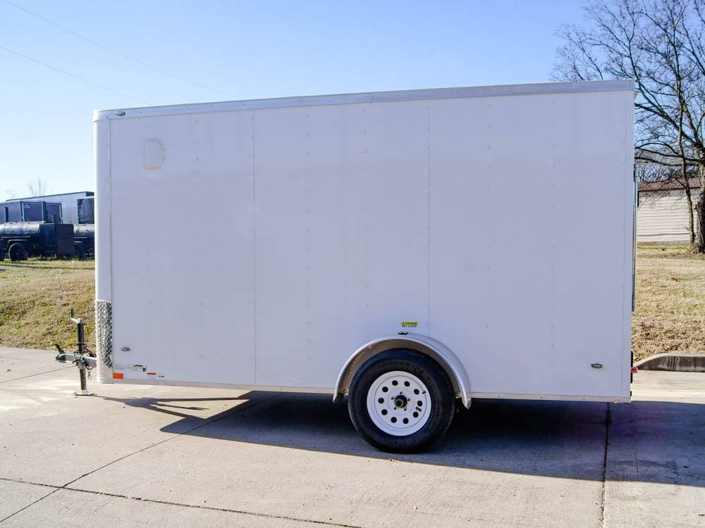 6×12 Flat Nose White Enclosed Trailer 3,500lb Axle - Image 4