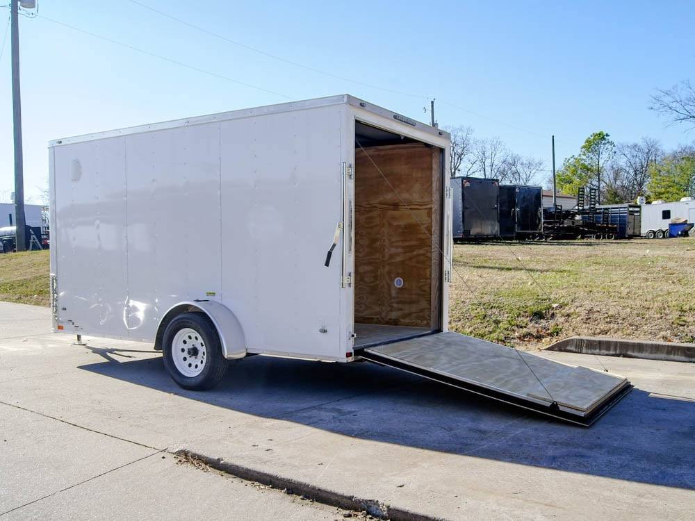 6×12 Flat Nose White Enclosed Trailer 3,500lb Axle - Image 10