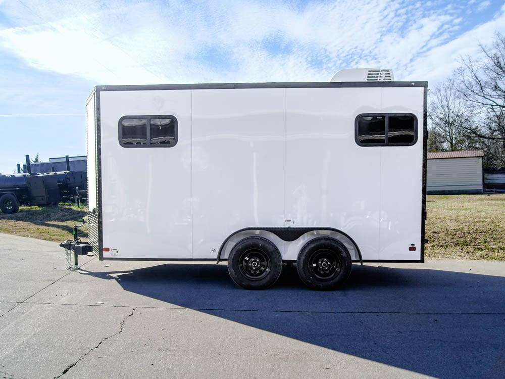 7×14 White V-Nose Enclosed Trailer (2) 3,500lb Axles Windows Elect & Blkout Pkg - Image 5