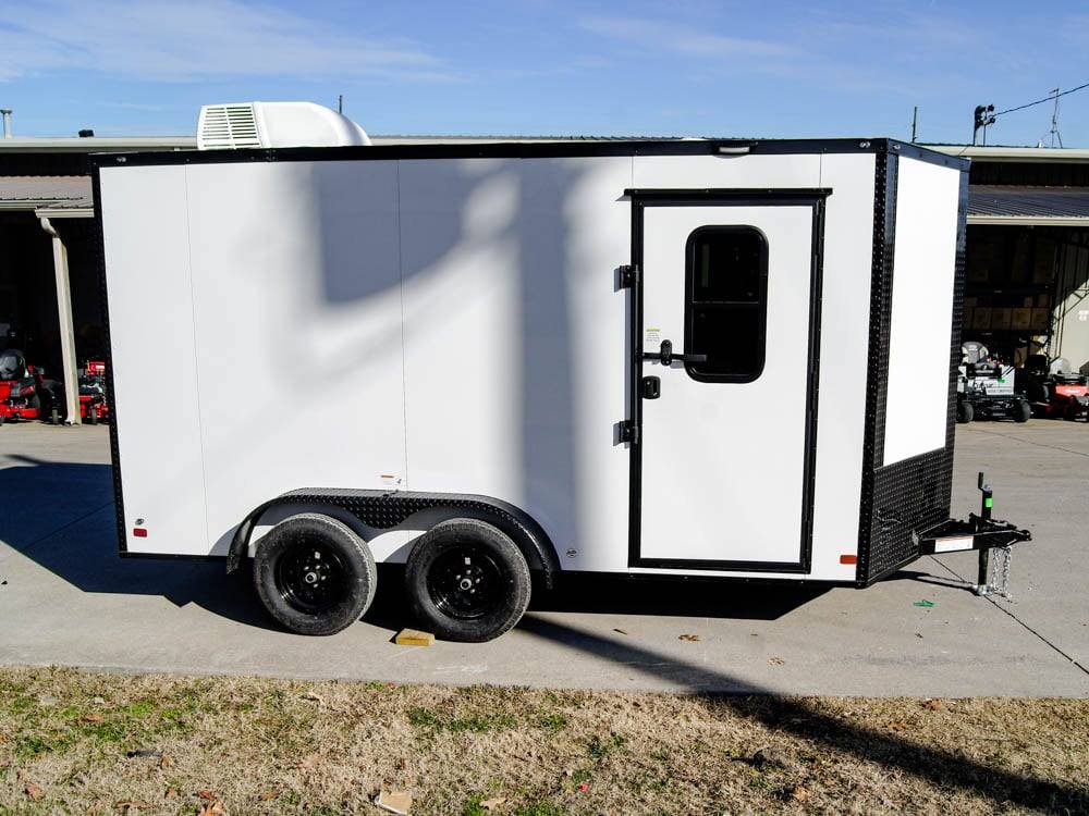 7×14 White V-Nose Enclosed Trailer (2) 3,500lb Axles Windows Elect & Blkout Pkg - Image 7