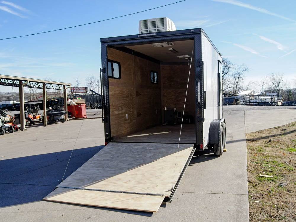 7×14 White V-Nose Enclosed Trailer (2) 3,500lb Axles Windows Elect & Blkout Pkg - Image 14