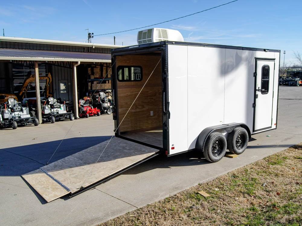 7×14 White V-Nose Enclosed Trailer (2) 3,500lb Axles Windows Elect & Blkout Pkg - Image 15