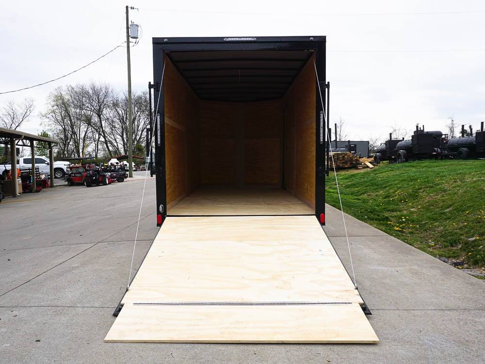 7×16 Enclosed Trailer Red V-Nose Blackout Pkg Tandem Axle Storage - Image 9