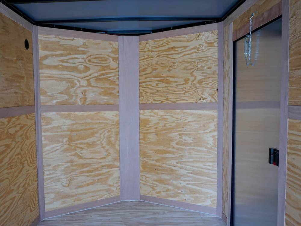 7×16 Enclosed Trailer Red V-Nose Blackout Pkg Tandem Axle Storage - Image 14