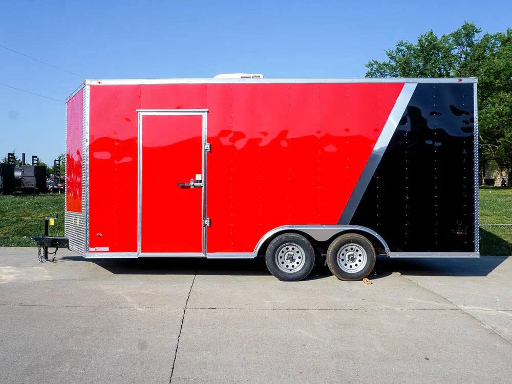 8.5×18 Custom Two-Tone Enclosed Trailer with Rubber Floor Storage - Image 3