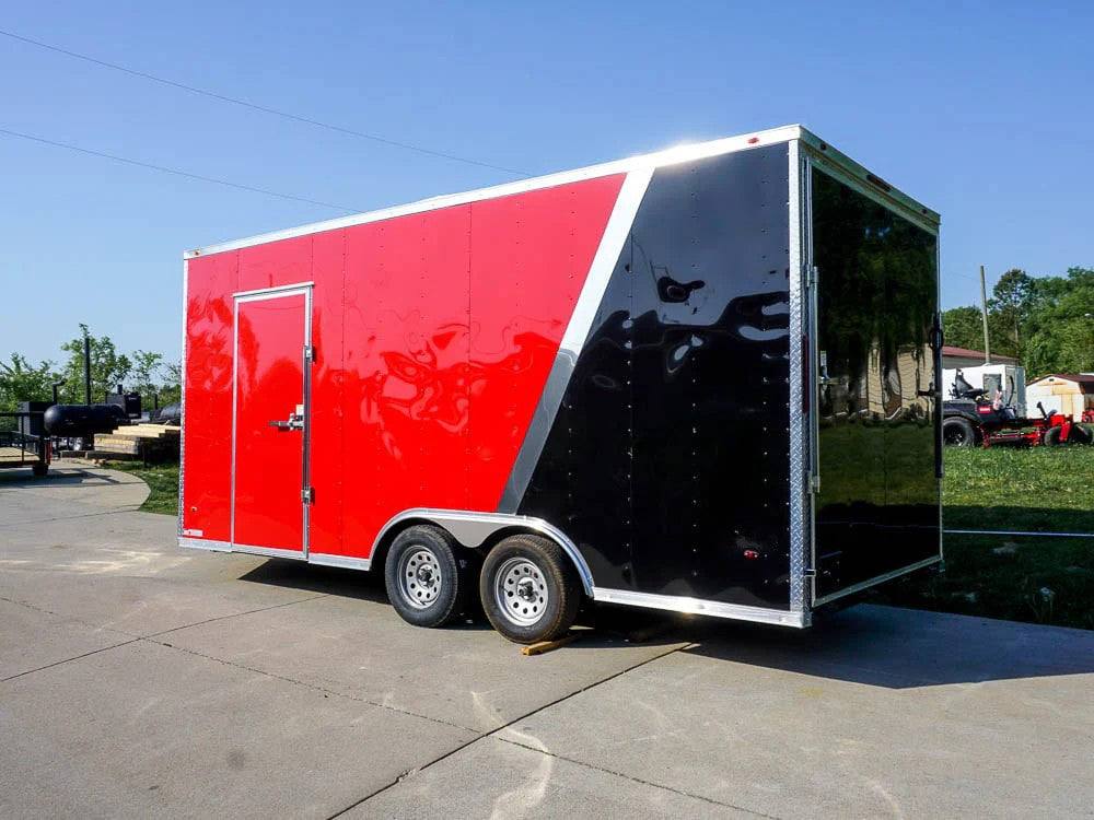 8.5×18 Custom Two-Tone Enclosed Trailer with Rubber Floor Storage - Image 7