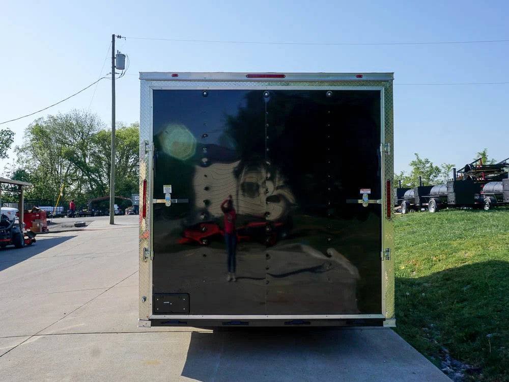 8.5×18 Custom Two-Tone Enclosed Trailer with Rubber Floor Storage - Image 21