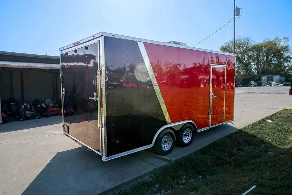 8.5×18 Custom Two-Tone Enclosed Trailer with Rubber Floor Storage - Image 8
