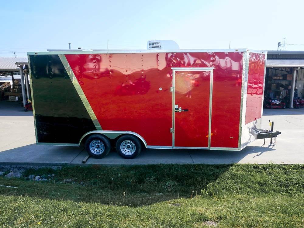 8.5×18 Custom Two-Tone Enclosed Trailer with Rubber Floor Storage - Image 4