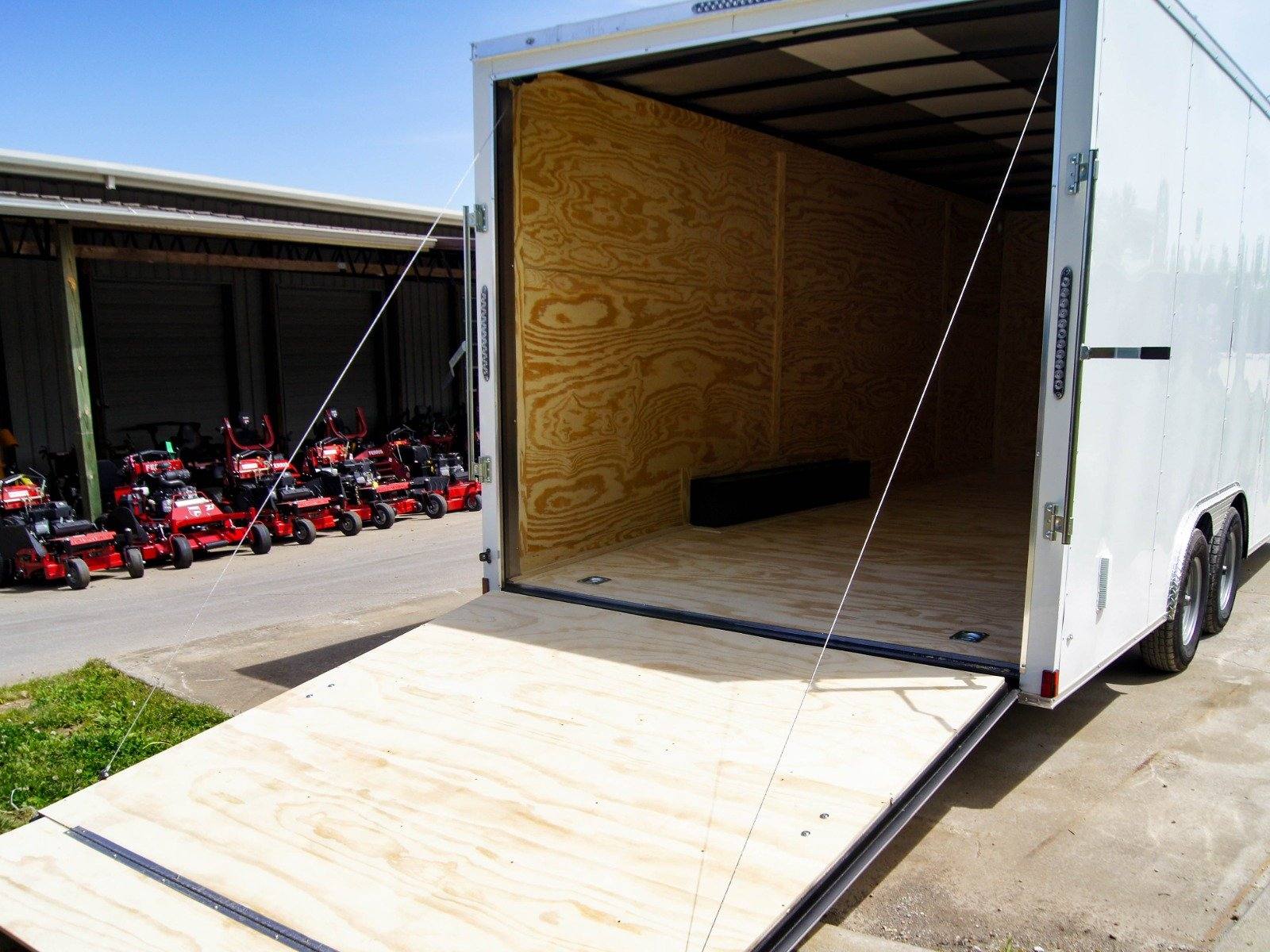 8.5×20 White V-Nose Enclosed Trailer (2) 3500lb Axles - Image 10