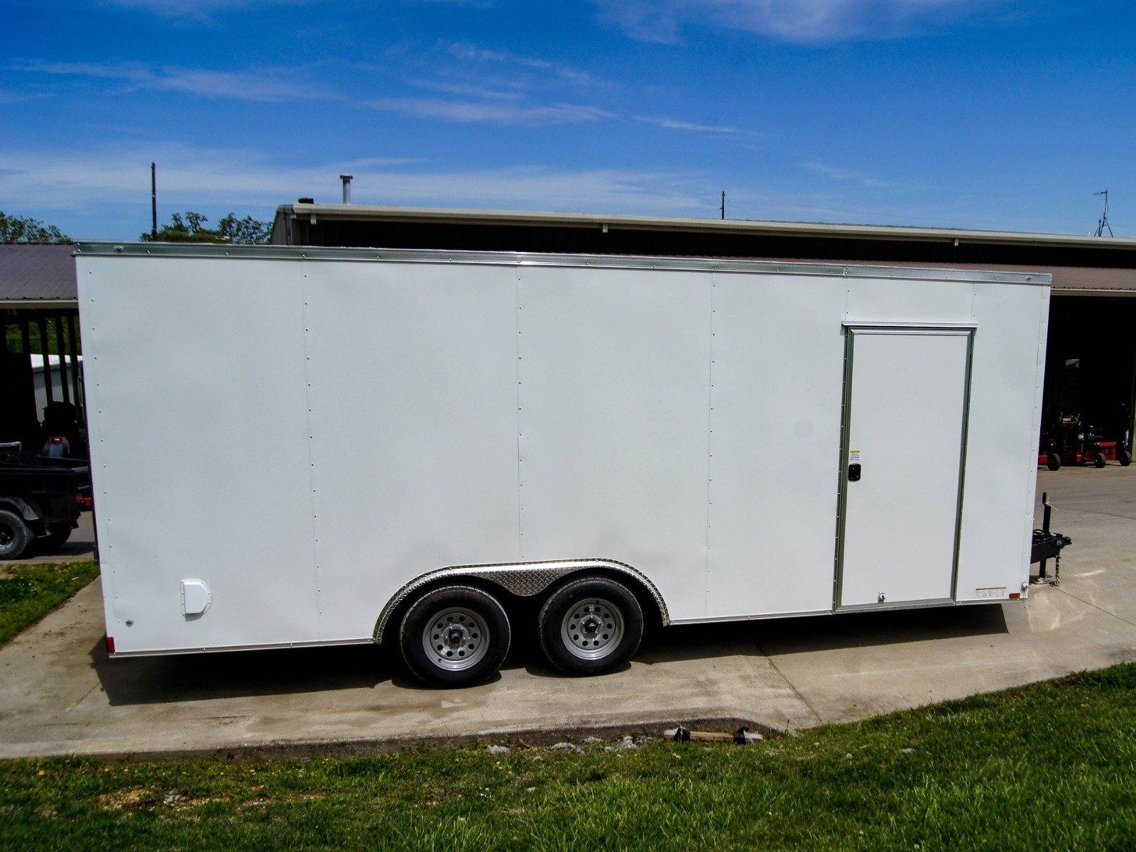 8.5×20 White V-Nose Enclosed Trailer (2) 3500lb Axles - Image 11