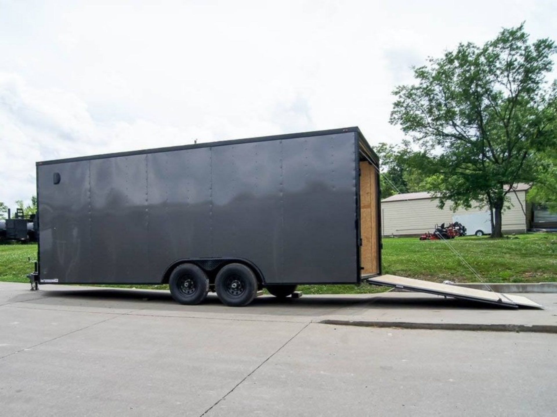 8.5×20 Charcoal Enclosed Trailer with Blackout Package (2) 5200lb Axles Storage - Image 8