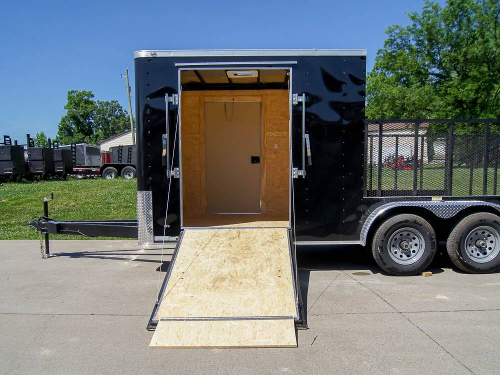 7×18 Hybrid Flat-Nose Enclosed Trailer with 4ft Mesh Deck Storage - Image 10