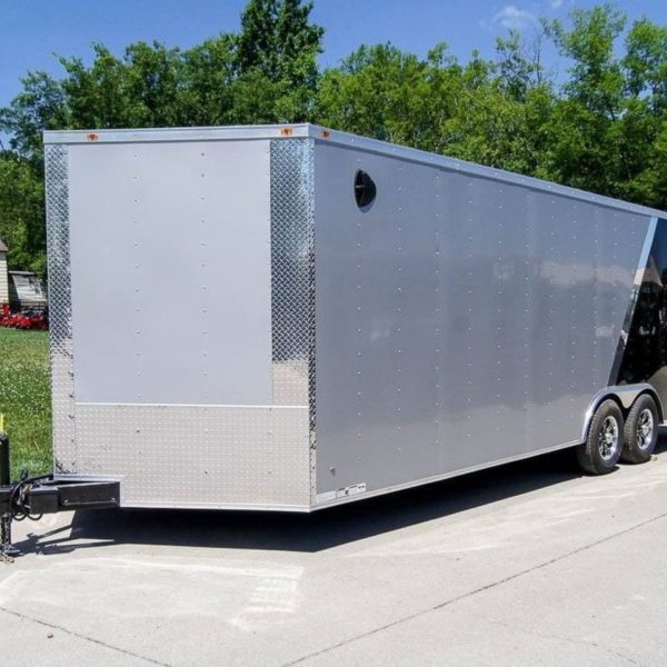 8.5×24 Two Tone-Black/Silver Enclosed Trailer (2) 5200lb Axle Storage