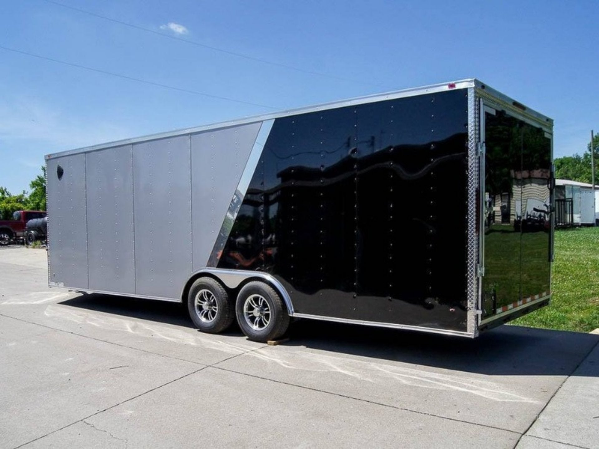 8.5×24 Two Tone-Black/Silver Enclosed Trailer (2) 5200lb Axle Storage - Image 4