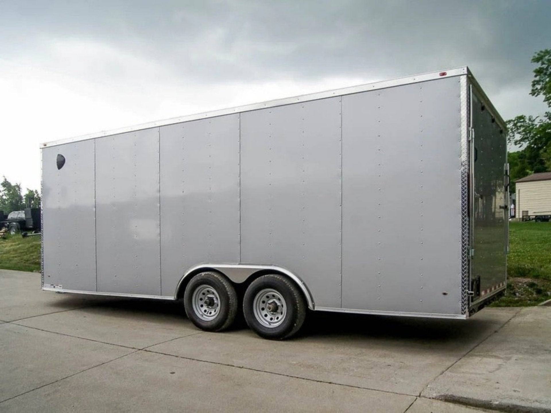 8.5×20 Silver Enclosed Trailer V-Nose (2) 5,200lb Axles Storage - Image 3