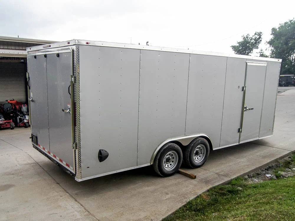 8.5×20 Silver Enclosed Trailer V-Nose (2) 5,200lb Axles Storage - Image 5