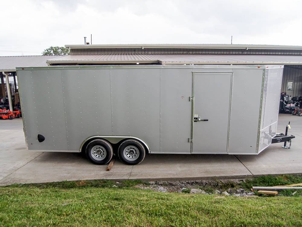 8.5×20 Silver Enclosed Trailer V-Nose (2) 5,200lb Axles Storage - Image 4
