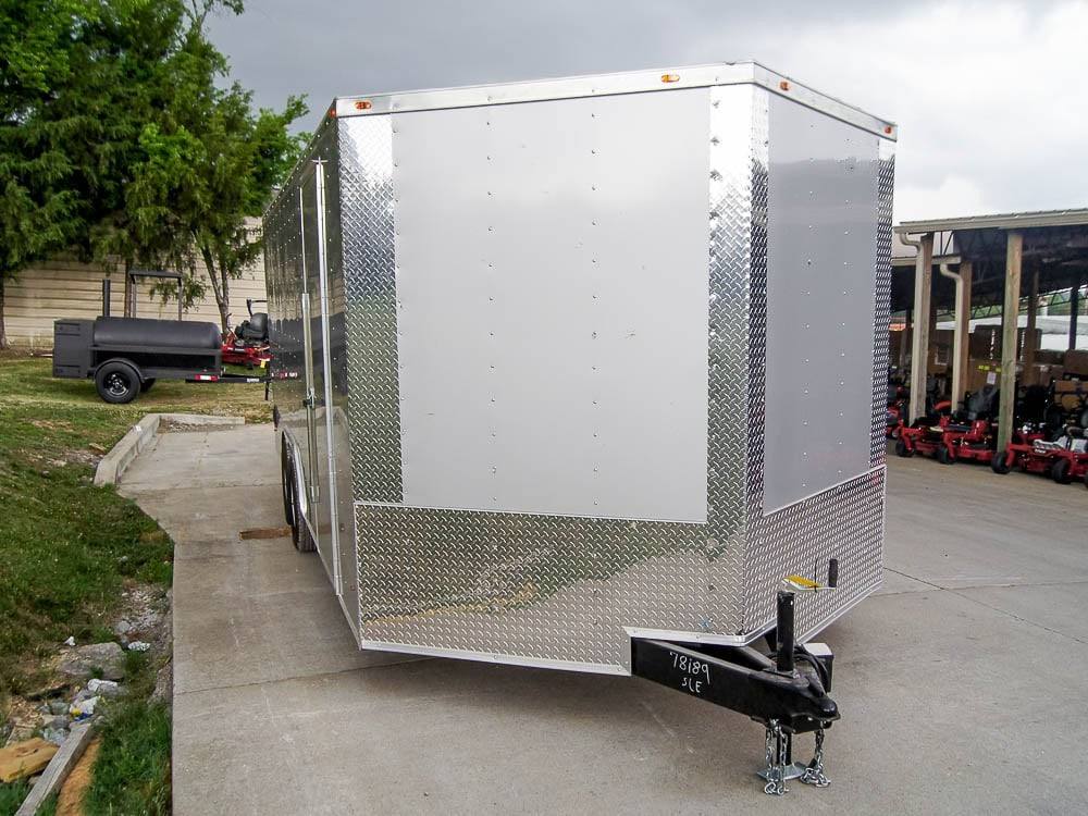 8.5×20 Silver Enclosed Trailer V-Nose (2) 5,200lb Axles Storage
