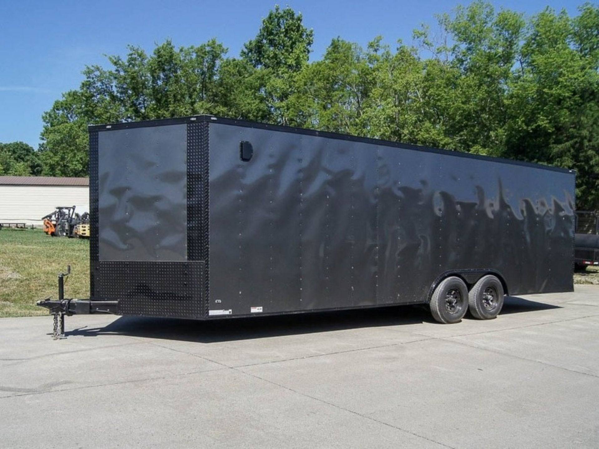 8.5×24 Charcoal Grey V-Nose Enclosed Trailer with Blackout Package Storage - Image 3