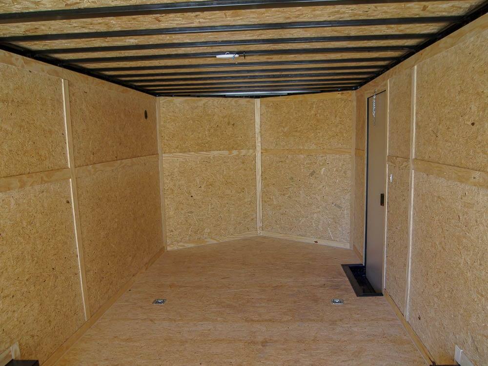 8.5×24 Charcoal Grey V-Nose Enclosed Trailer with Blackout Package Storage - Image 15