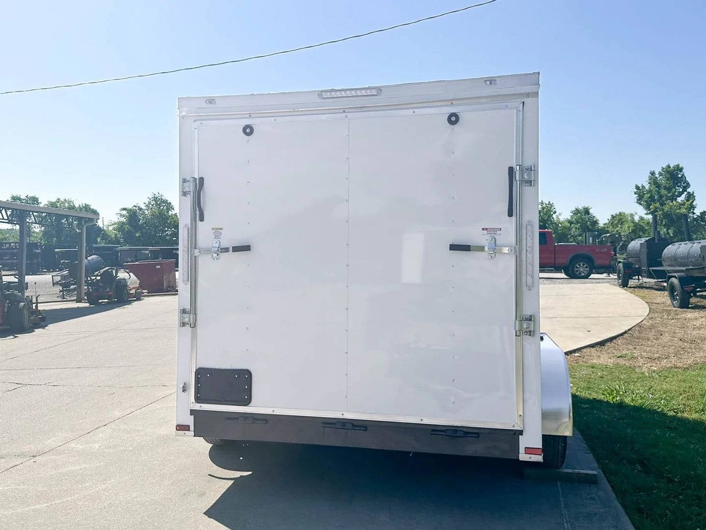 7×12 White V-Nose Enclosed Trailer (2) 3,500lb Axles Storage - Image 5