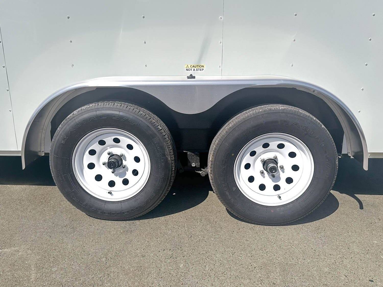 7×12 White V-Nose Enclosed Trailer (2) 3,500lb Axles Storage - Image 10