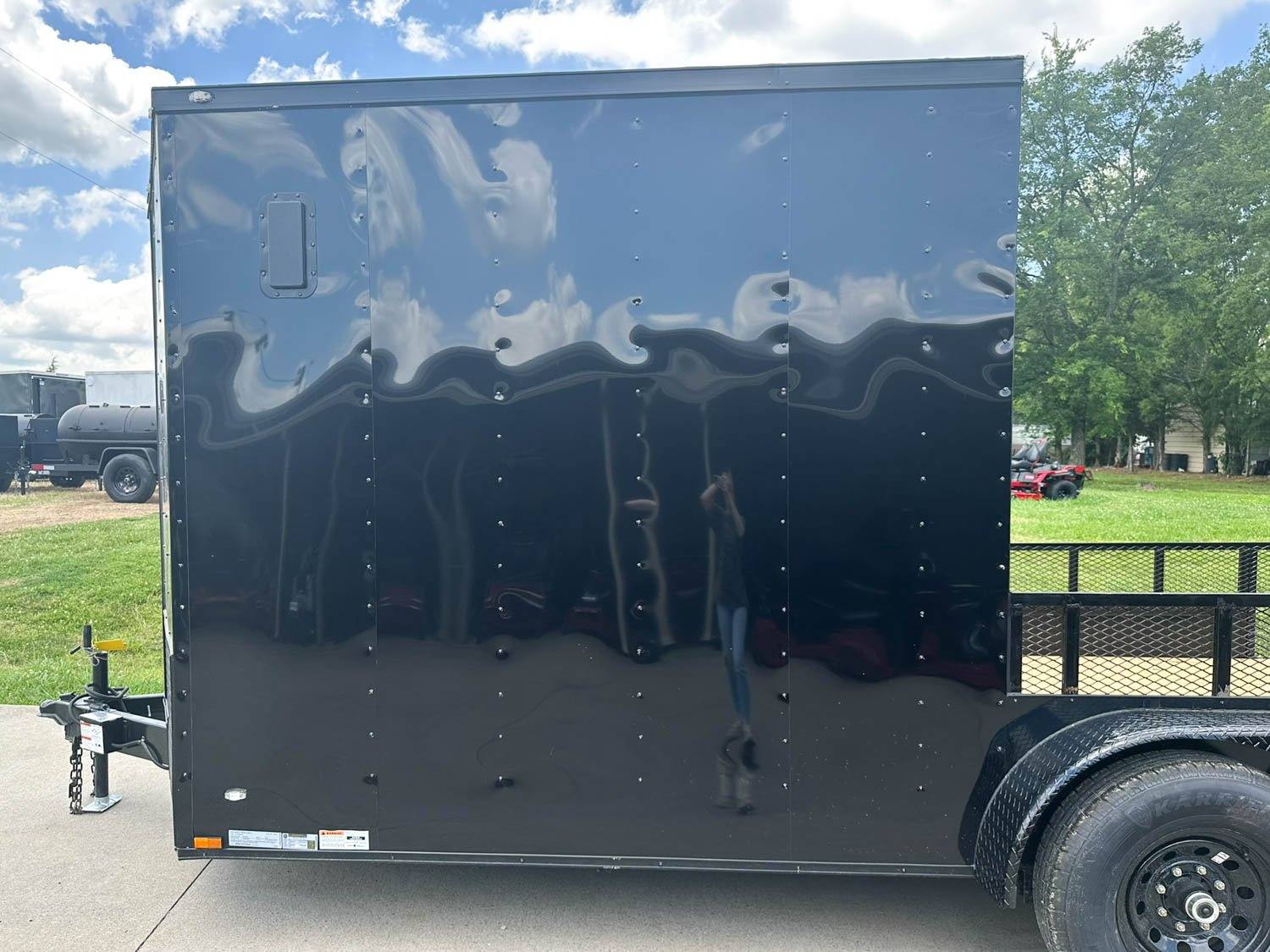 7×18 Black with Blackout Hybrid Enclosed Trailer (2) 7K Axles Storage - Image 11