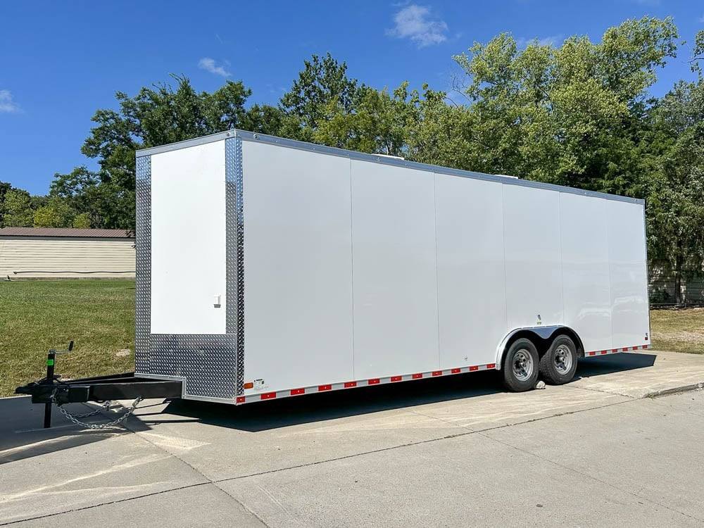 8.5×24 V-Nose Tandem Enclosed Trailer with Elect Pkg A/C and Cabinets