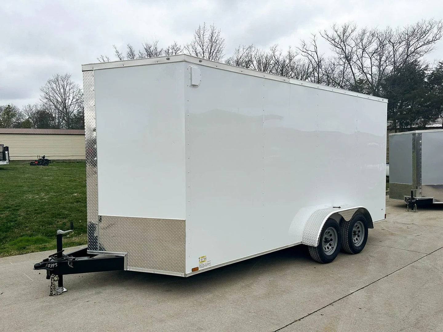 7×16 White V-Nose Enclosed Trailer Lawn Mower Cargo Trailer Storage - Image 6
