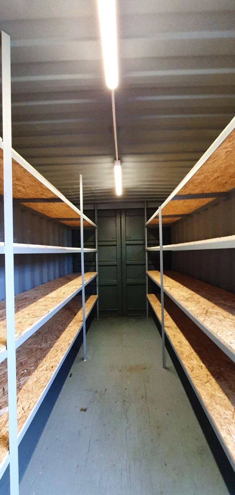 20 x 8Ft 9ft 6 high cube Container, With Anti Condensation, Lighting & Shelving. - Image 7